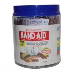 Band Aid (Brand Adhesive Bandages) - Washproof Antiseptic - Johnson & Johnson