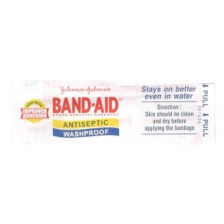 Band Aid (Brand Adhesive Bandages) - Washproof Antiseptic - Johnson & Johnson