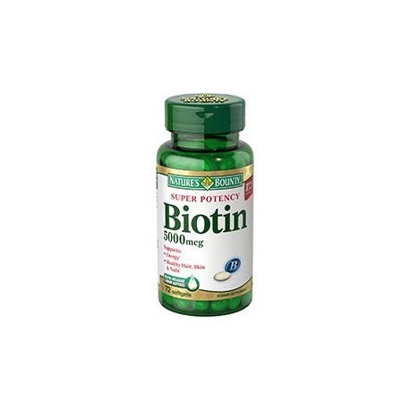 Super Potency Biotin 5000mcg  72 softgels