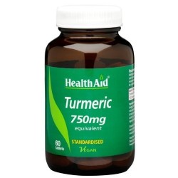 Turmeric 750mg, 60 Tablets - HealthAid 