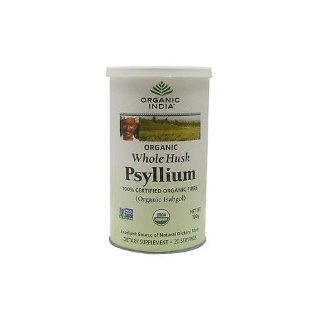 Organic India Whole Husk Psyllium (Isabgol) - 100g (3.6 Oz)