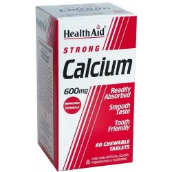 Strong Calcium, 600mg, 60 Chewable Tablets - HealthAid