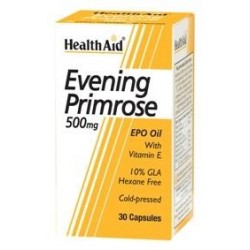 Evening Primrose Oil, 500mg with Vitamin-E, 30 Capsules - HealthAid 